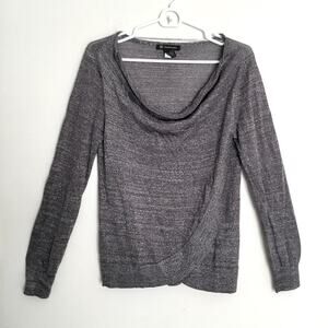 INC International Concepts Pullover Shimmer Metallic Sweater Boatneck M